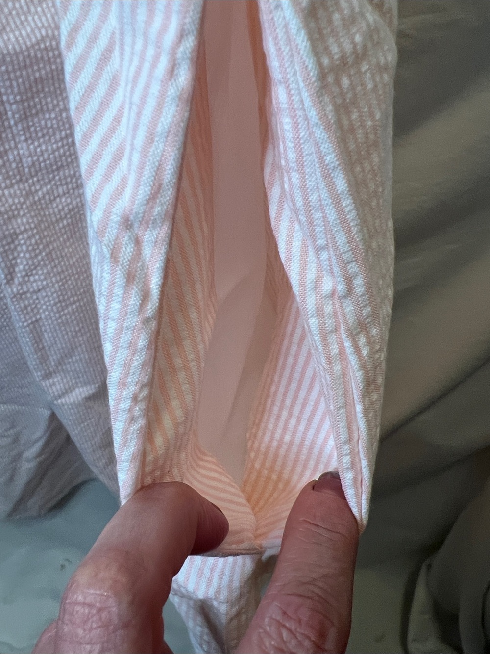 Hope & Henry Blush Pink Midi Dress with Ruffle Shoulders - Picture 7 of 13